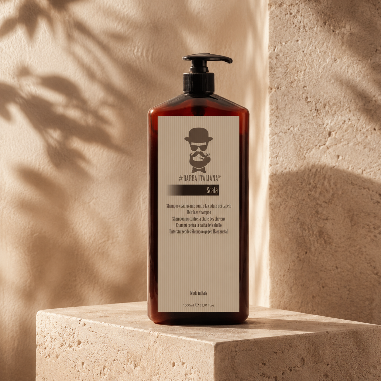 Barba Italiana Scala σαμπουάν κατά της τριχόπτωσης για άνδρες με φυσικά εκχυλίσματα και επαγγελματική φροντίδα τριχωτού
